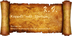 Koppándi Ibolya névjegykártya
