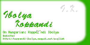 ibolya koppandi business card